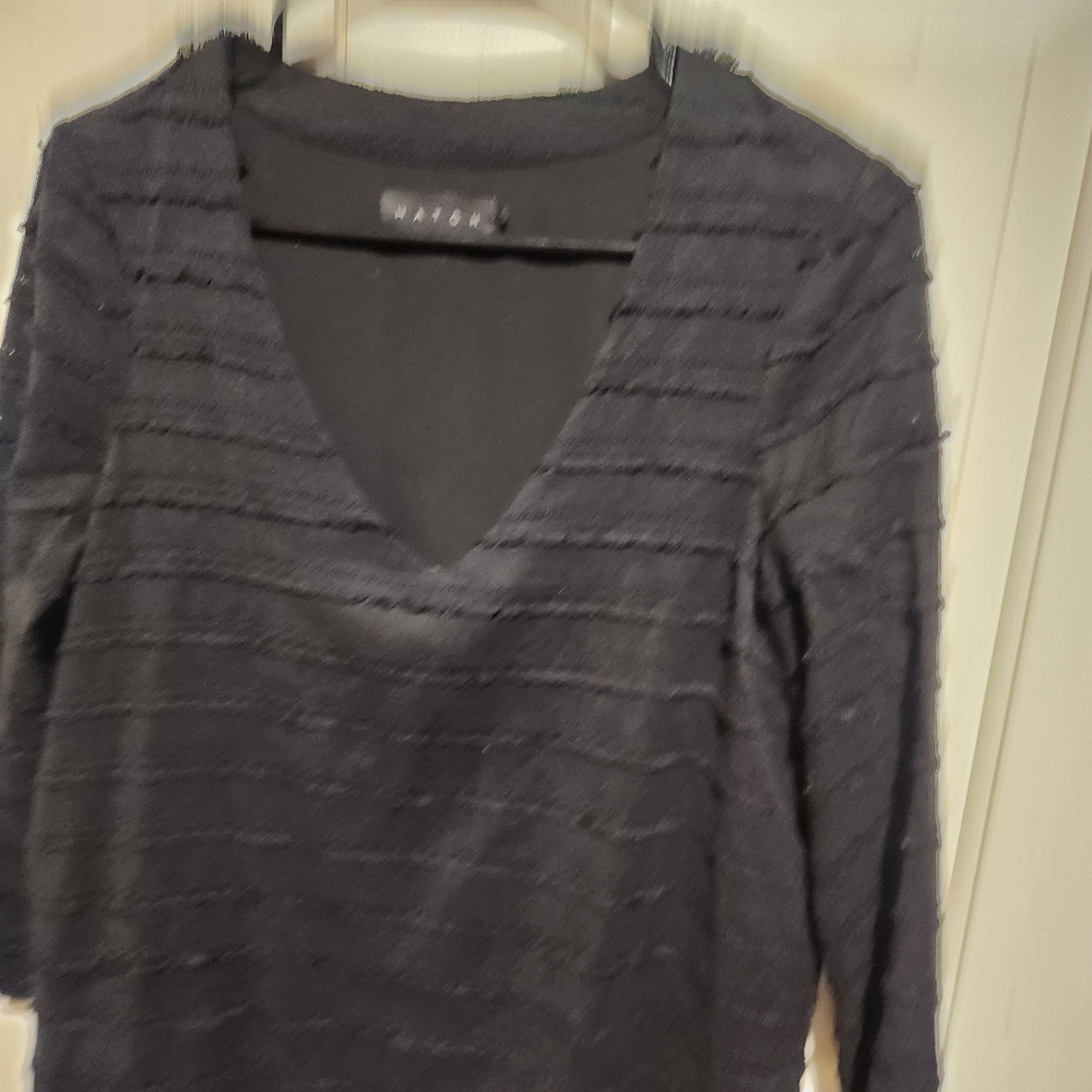 Hatch Maternity The Layla Fringe Black Long Sleeve Dress - Picture 7 of 11